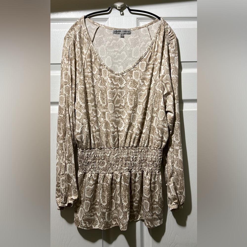 Women’s Snake Print Top With Slit Sleeves